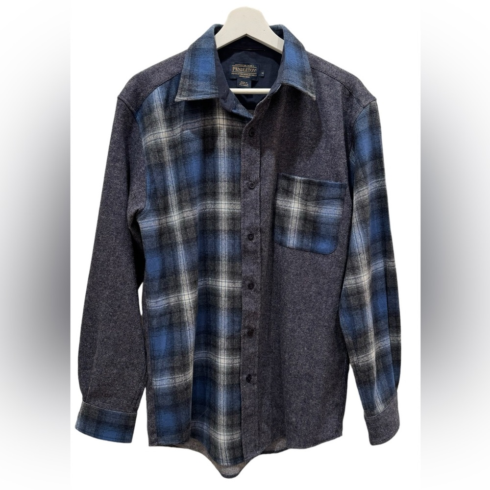Pendleton Wool Patchwork Button Up Shirt Men’s M - image 1